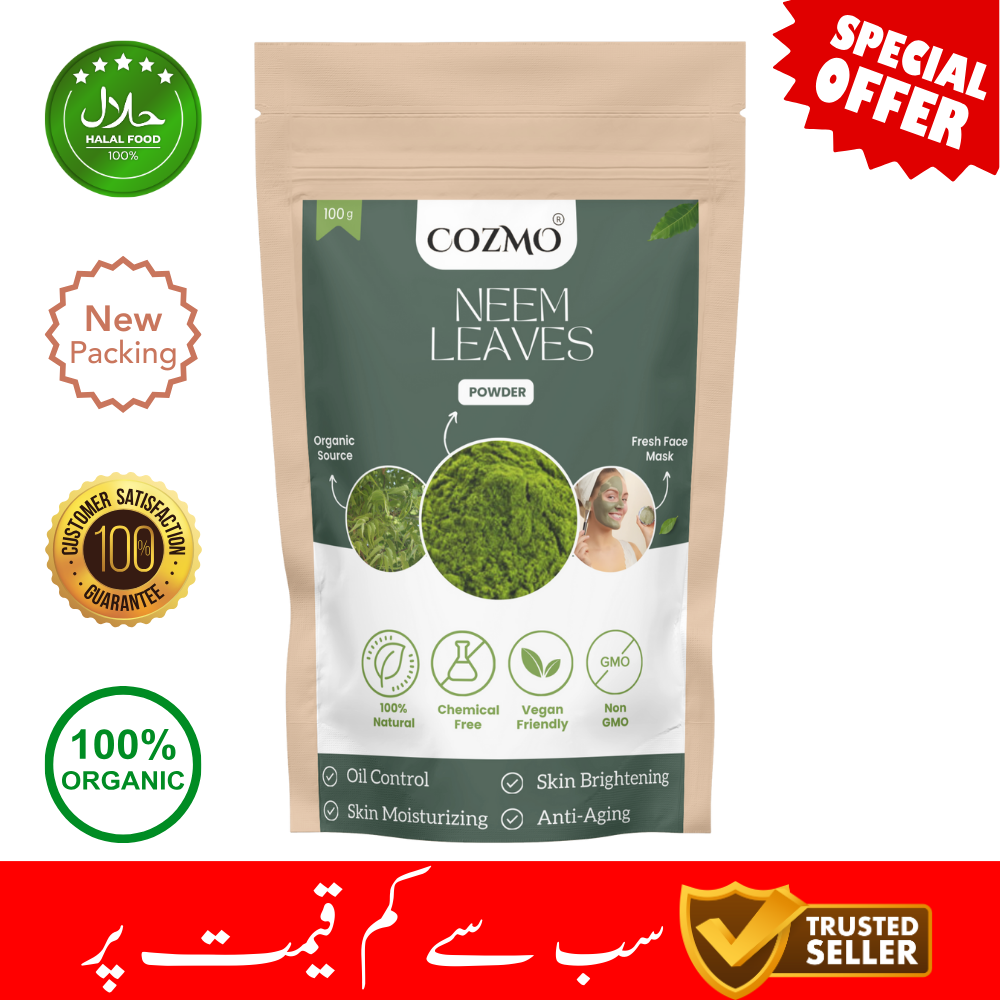 Cozmo Neem Leaves Powder Organic | Natural and Chemical Free | No Added Preservatives or Colors 100g. 
