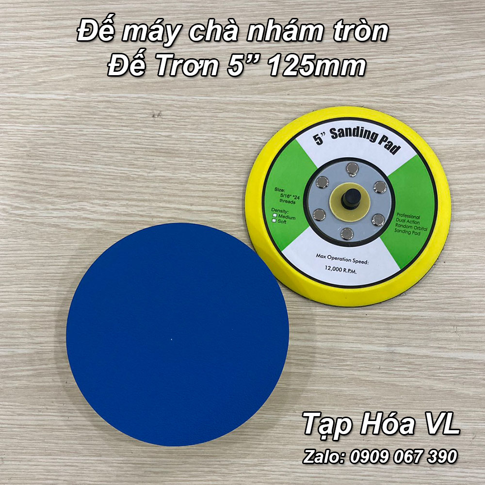 Đế máy chàm nhám tròn hơi 5 Inch (125mm)/6 Inch (150mm) - (Đế Gai/đế trơn)