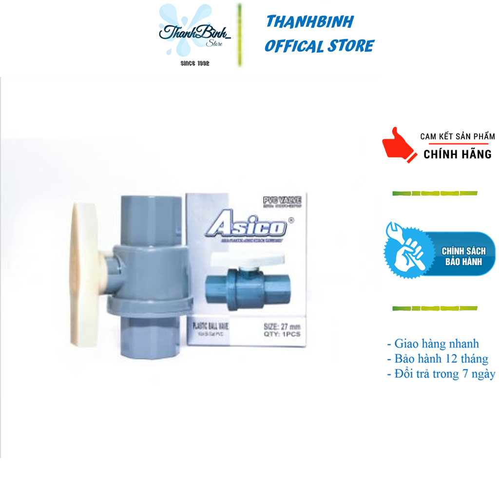 Van nhựa/ van cầu pvc phi 27 mm- asico/ hàng đẹp