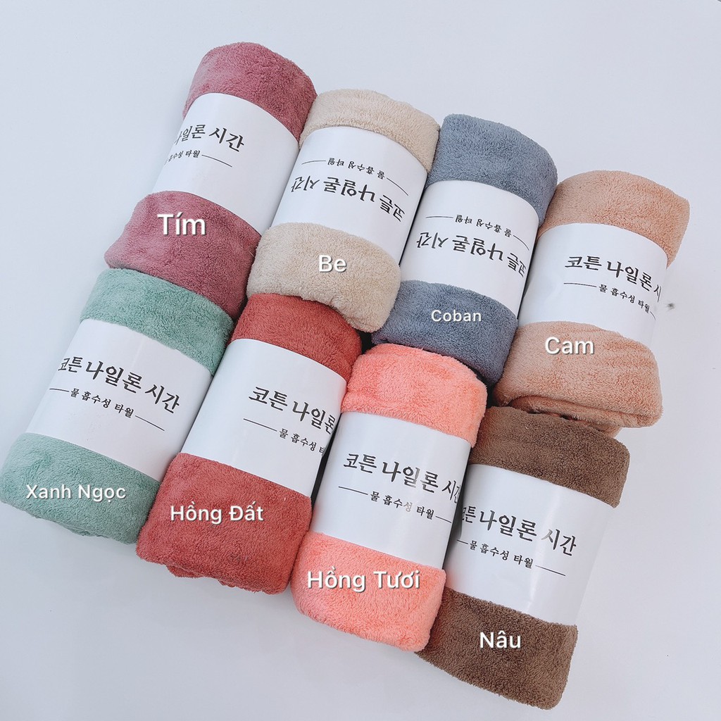 Khăn tắm Hàn sợi bông siêu mềm siêu thấm ( giao màu ngẫu nhiên )