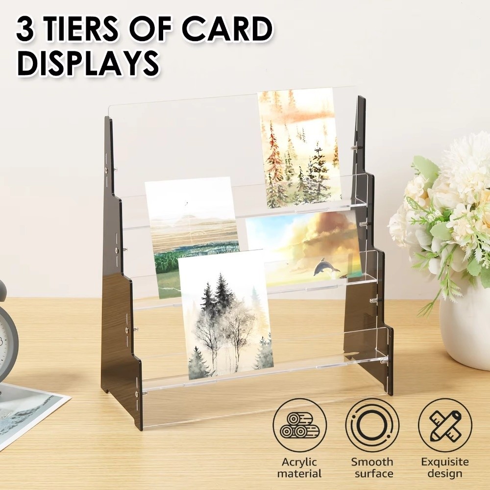 Nucleic Card Storage Rack Collection Rack 3 Layers Baseball Card Storage Rack Removable Clear ...