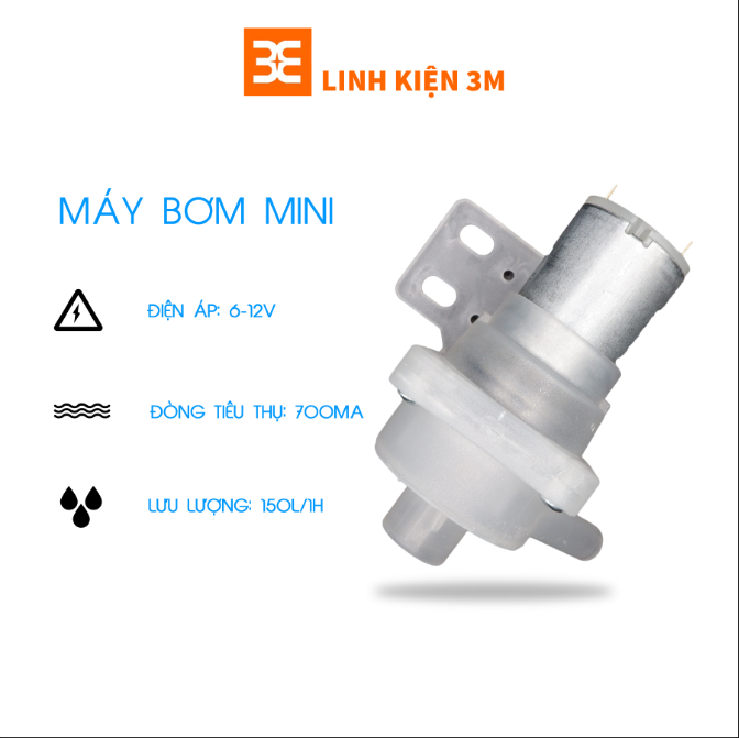 Máy Bơm Mini 12V ( Trắng )