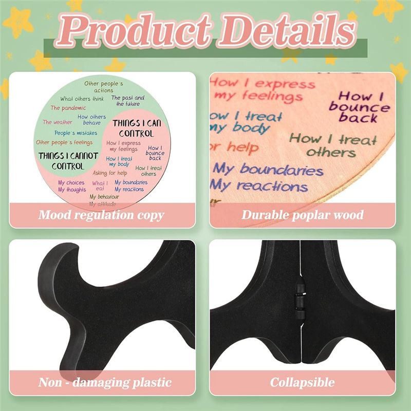 2 Pcs Things I Can Control Therapy Office Desk Decor Feelings Wheel ...