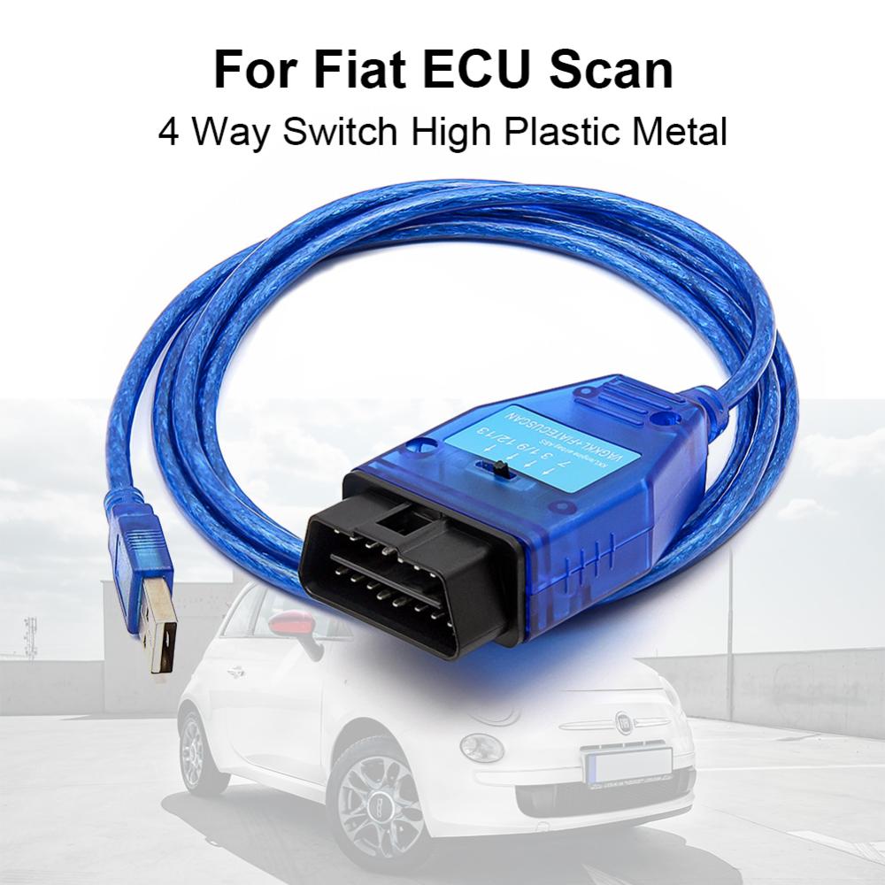 【New Arrival】ECUSCAN USB Diagnostic Interface FT232RL Chip OBD2 Code Reader with 4 Way Switch Car ECU Scan Tool for VAG KKL Fiat