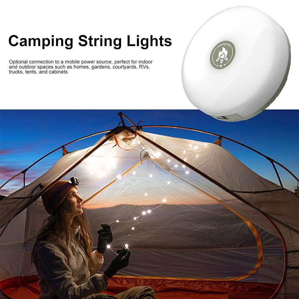 Outdoor Waterproof Portable Stowable String Light, Portable Camping String  Light, Portable Outdoor Camping Lights (1pcs): String Lights