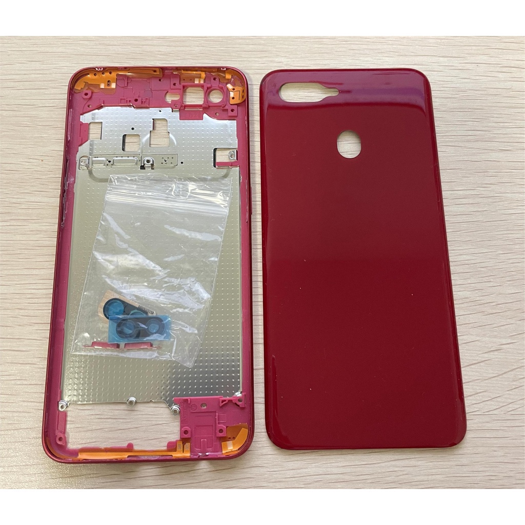 Front Full Housing Frame For Oppo A5s LCD Display Frame Middle Bezel Rear Battery Door Cover Camera Lens Side Button. 
