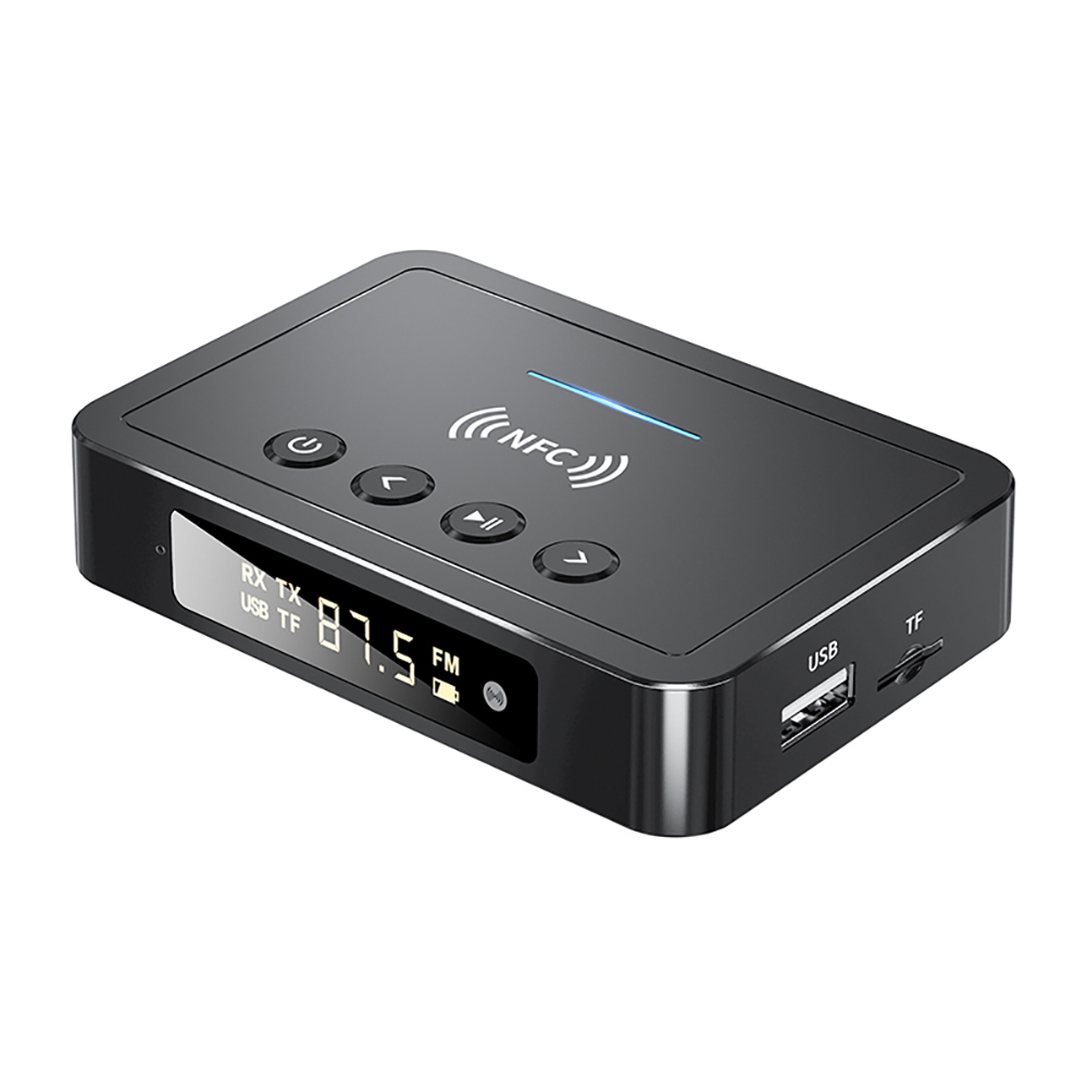 Jtke bluetooth 5.0 receiver transmitter fm stereo aux 3.5mm jack rca optical wireless handsfree call nfc audio adapter