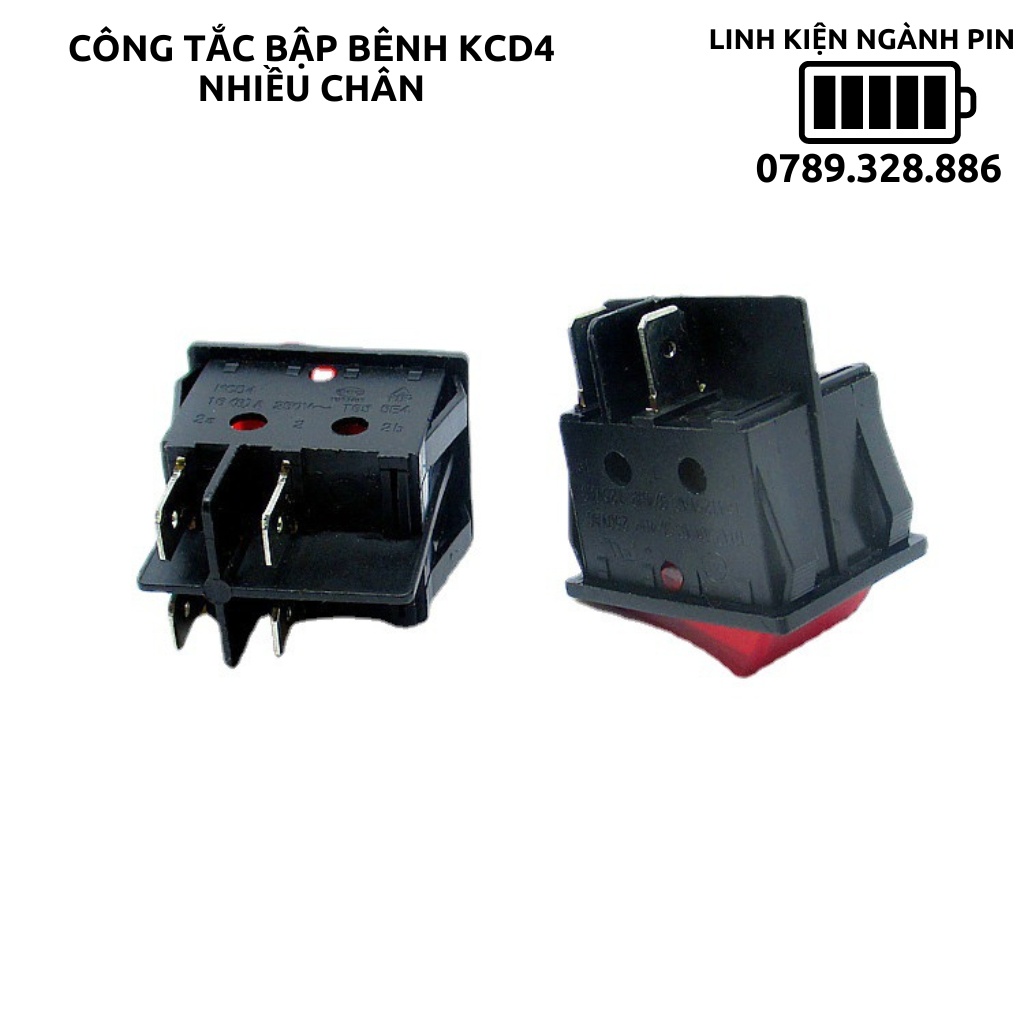 Công tắc bập bênh KCD4 16A 250VAC 4 chân có đèn