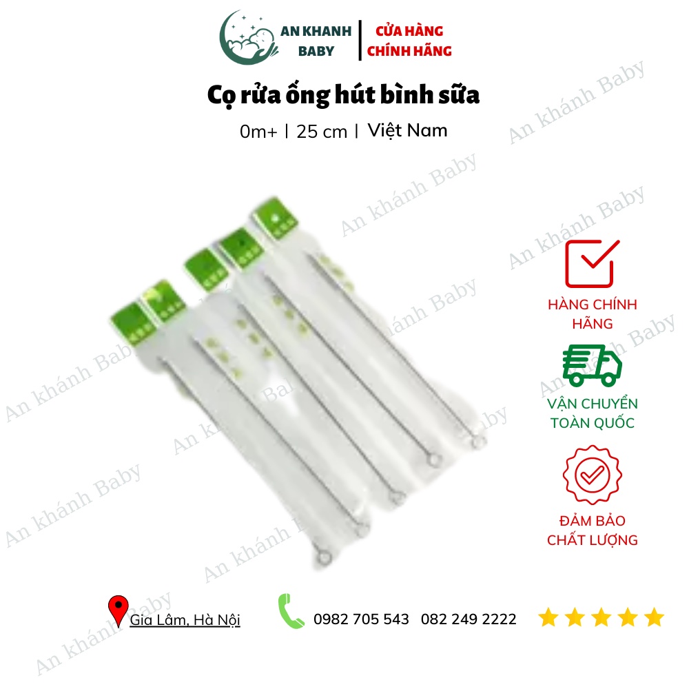 Cọ rửa ống hút inox, ống hút thủy tinh, ống hút bình sữa, dây máy hút sữa nhiều kích thước phù hợp