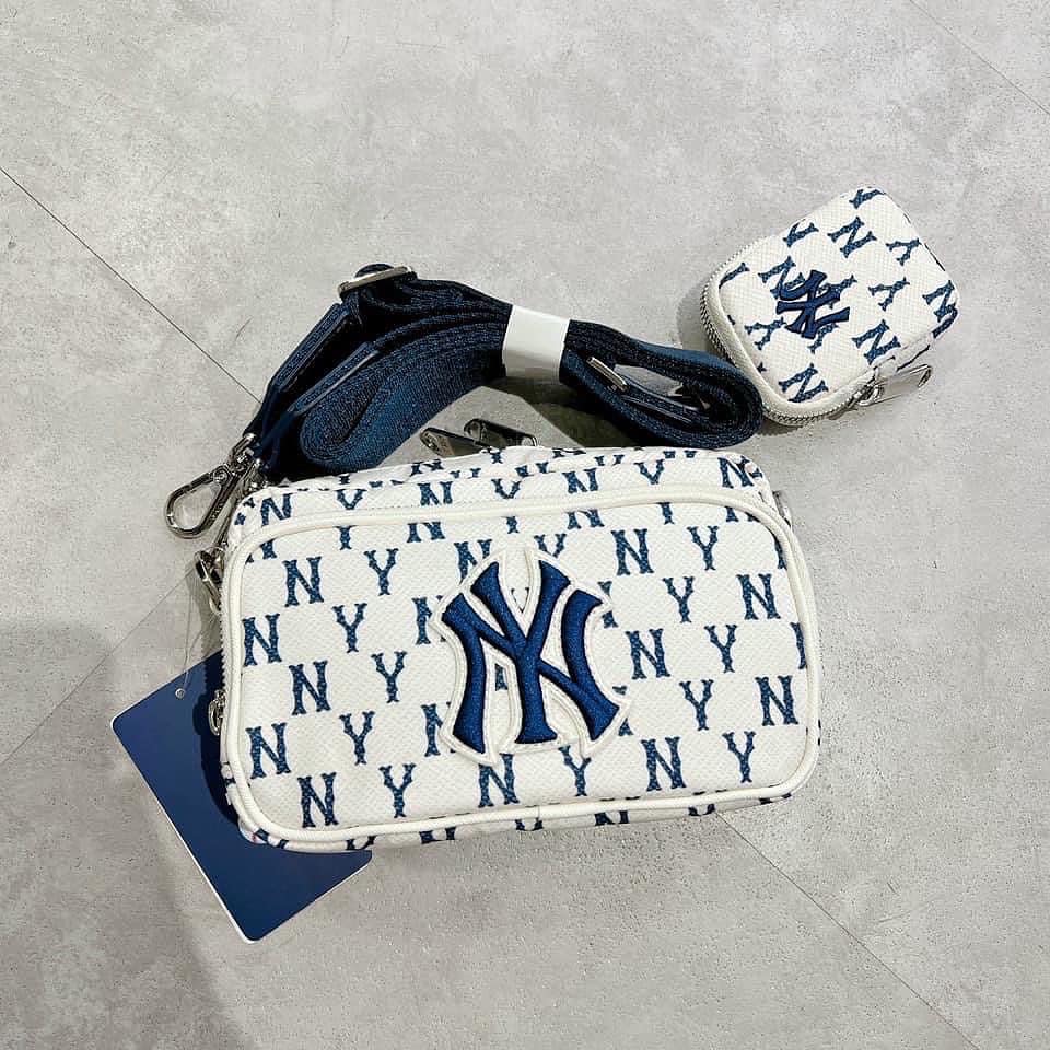 Bao auth ss2022 - túi đeo chéo 2 ngăn kèm túi mini monogram mlb size 12*18cm - hàng chính hãng