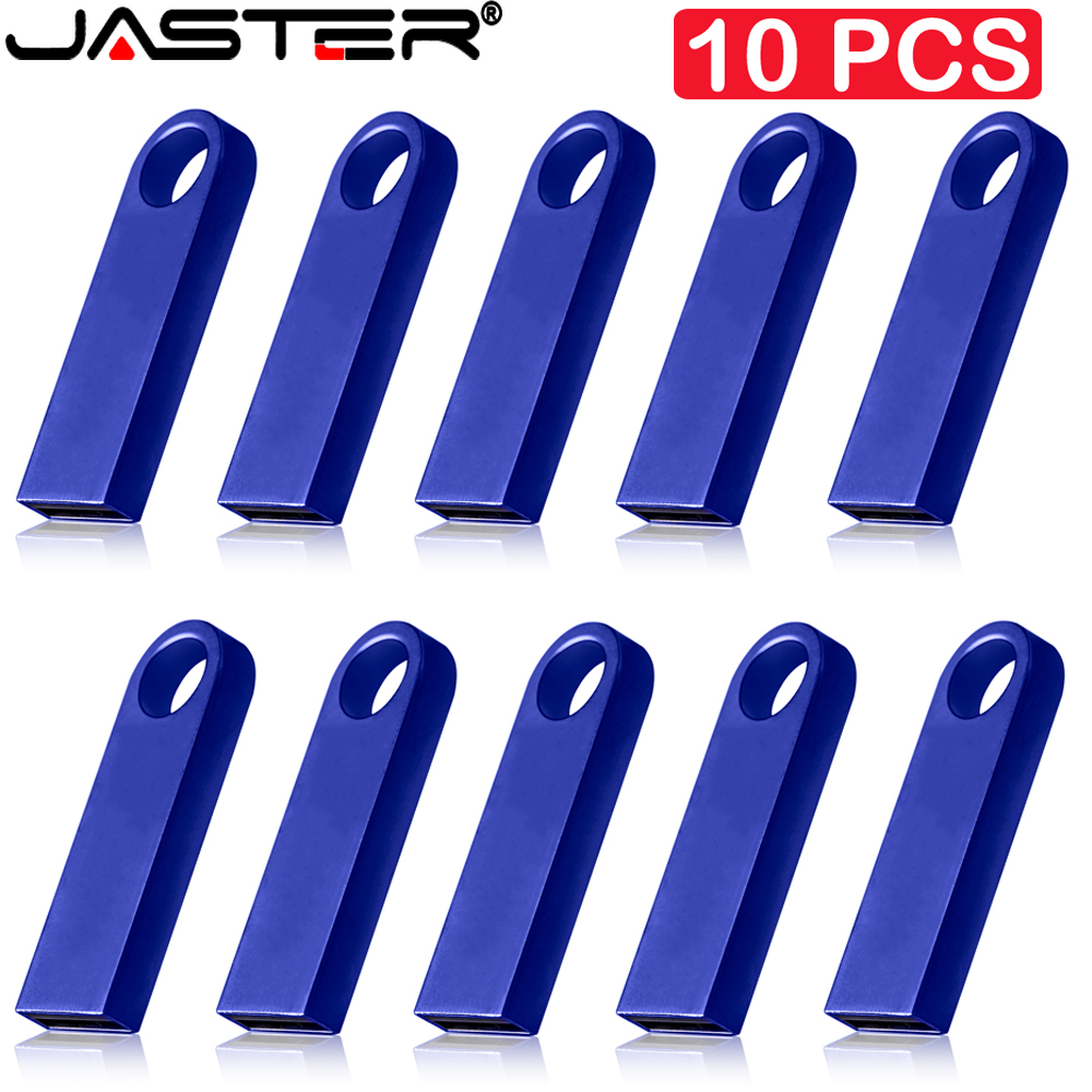 JASTER Metal 10 PCS LOT Mini 2.0 USB Flash Drive 128GB Free Key Ring Memory Stick 64GB Creative Business Gift Pen Drive 32GB 8GB. 