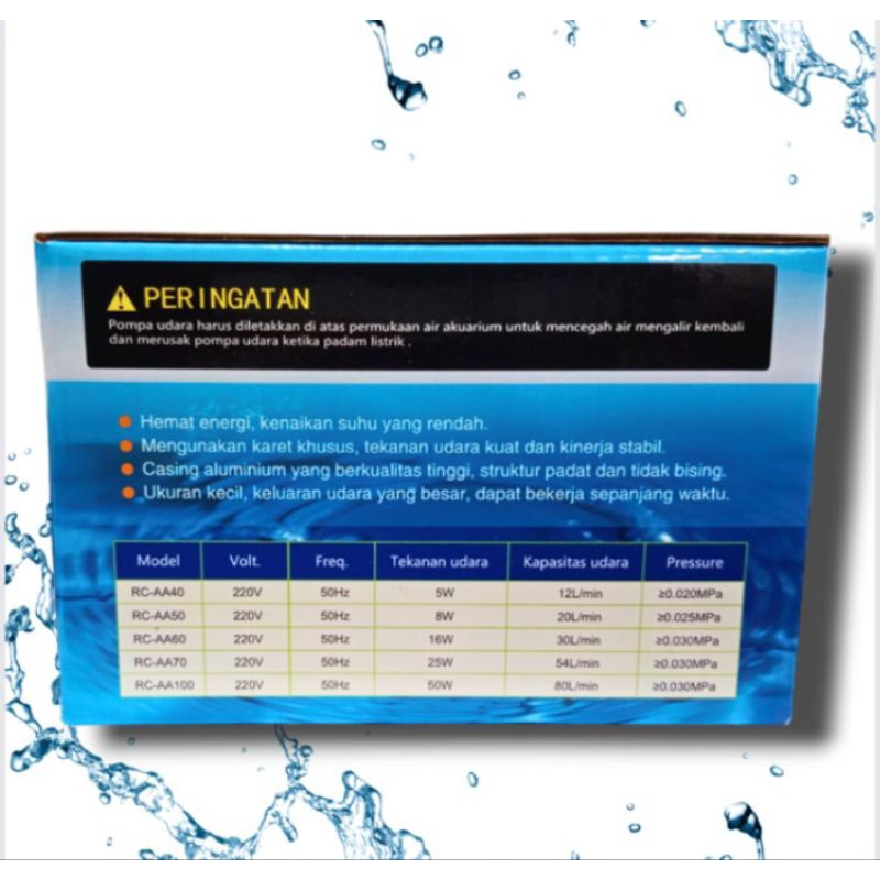 Mesin Aerator Airpump Kolam Aquarium RECENT RC AA 40 Blower udara
