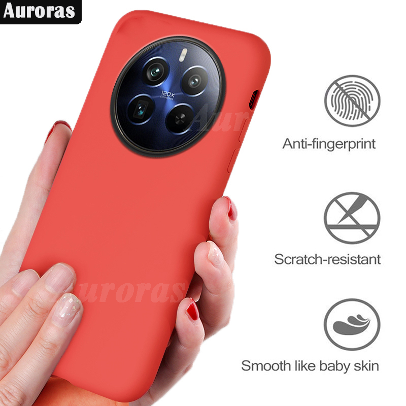 For Realme 13 Phone Case Fashion Straight Soft Liquid Silicone Cover Camera Protection Shockproof for Realme 13 Pro Plus Cover Casing HP.