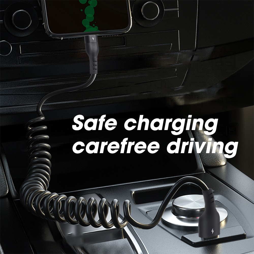 IRCTBV TPU Body Spring Data Cable Resilient Copper Wire Core Mobile Phone Charging Cable Portable Micro USB Fast Charging Data Cable Mobile Phone
