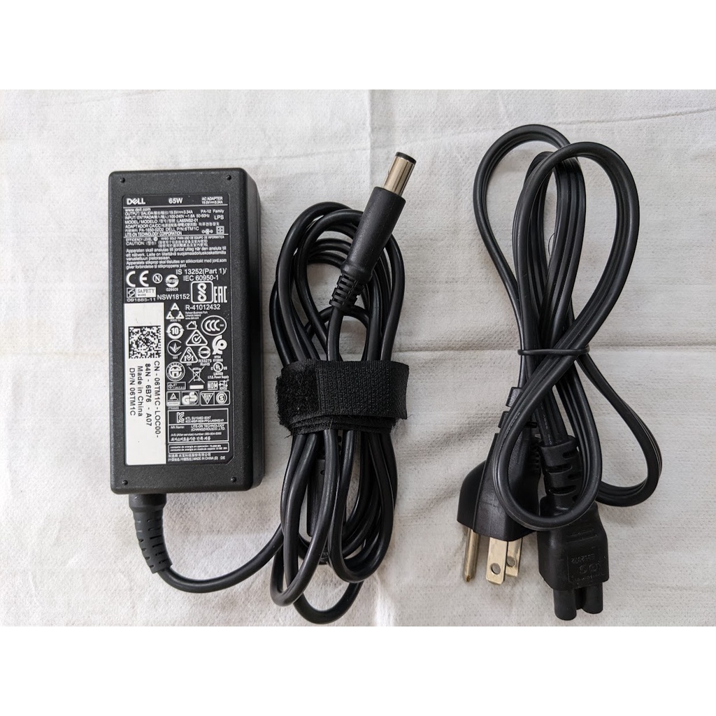 Sạc laptop dell zin 19.5v 3.34a 65w đầu kim to cục adapter dell 65w chân tròn to