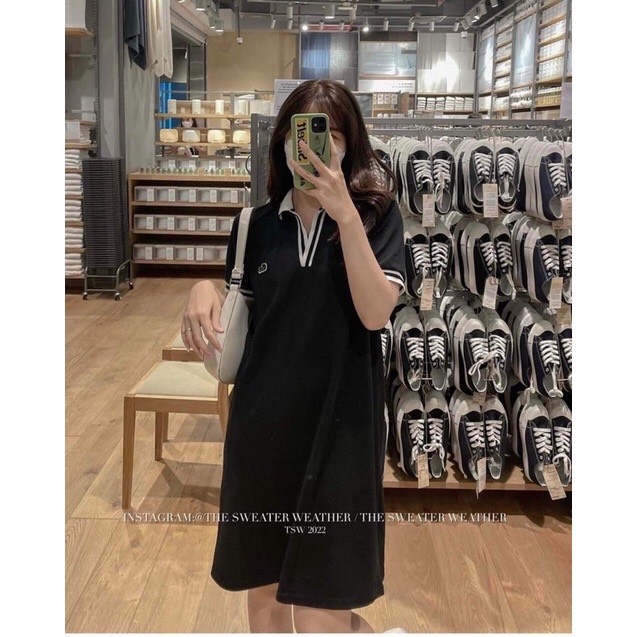 Váy Suông Cổ Polo Phối Viền Năng động
