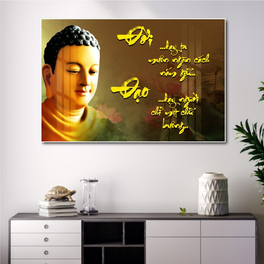 Lalashop - Tranh Phật treo tường có khung nhiều mẫu Tranh Treo Tường Phật Thích Ca Mâu Ni tặng kèm đinh tranh treo phòng thờ