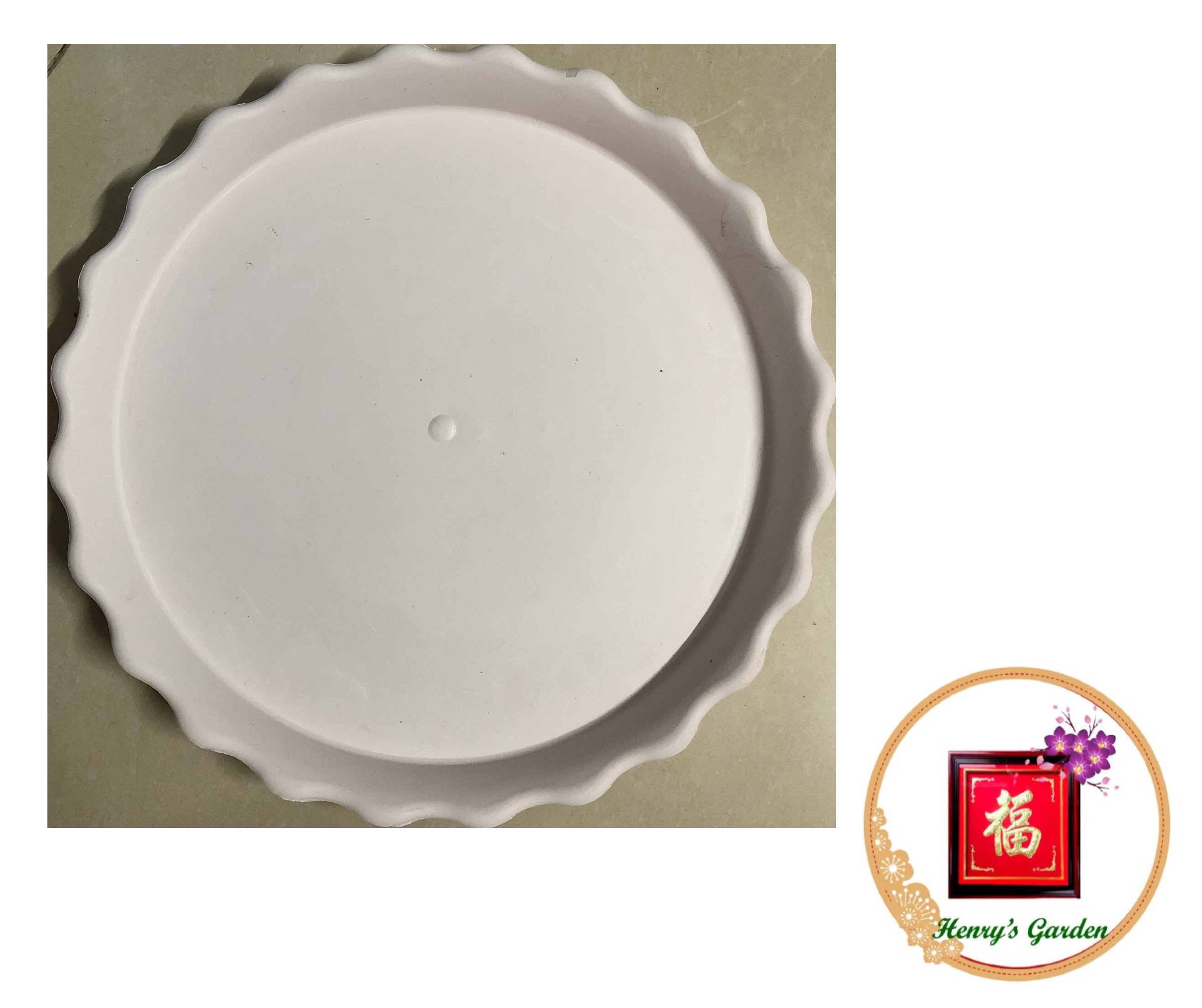 Đĩa lót chậu tròn khía Phi 35cm - #058D#