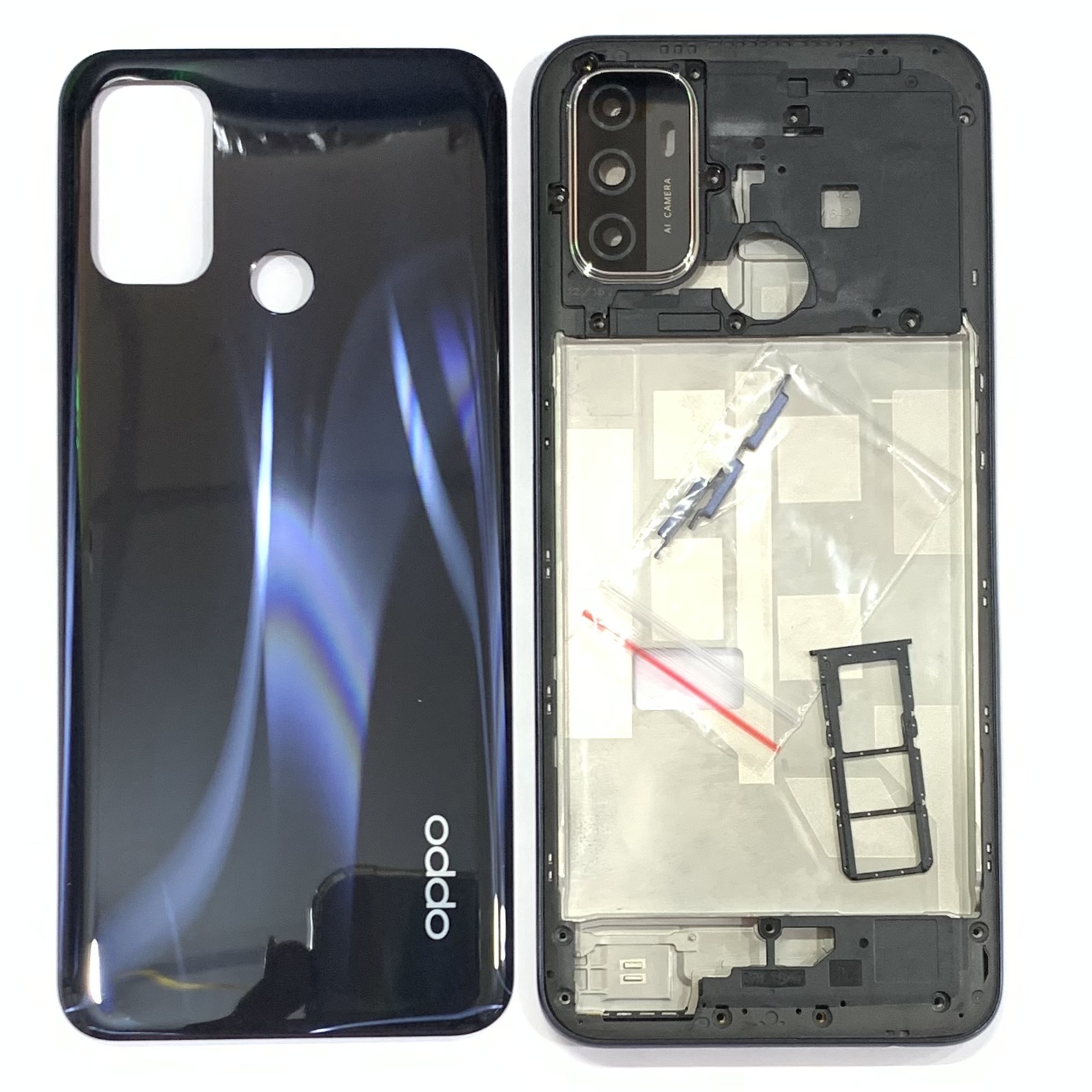 Vỏ bộ Oppo A53 full bộ (khung sườn + nút , khai sim , kính camera  )