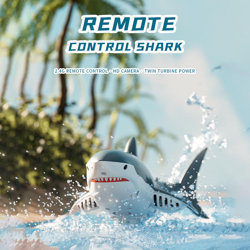 2.4G Remote Control Shark Toy With 4K HD Camera Smart Rc Shark Whale Spray Water Toy Remote Controlled Boat Ship Submarine Robots Fish Electric Toys For Kids Boys Baby Children. 