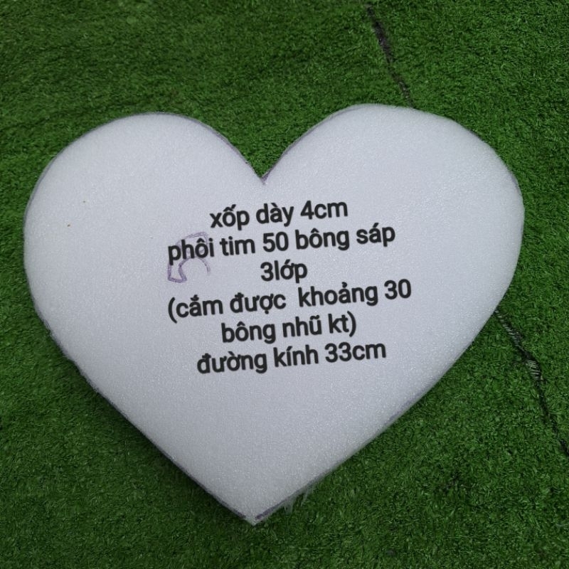 Phôi xốp cắt sẵn hình tim .hình tròn .dùng cắm hoa sáp