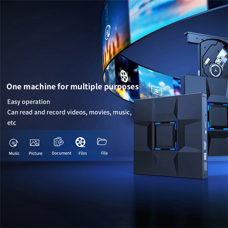 External CD and DVD Player Game Burner DVD External USB 3.0 Type C CD Writer Reader for PC Laptop Desktop