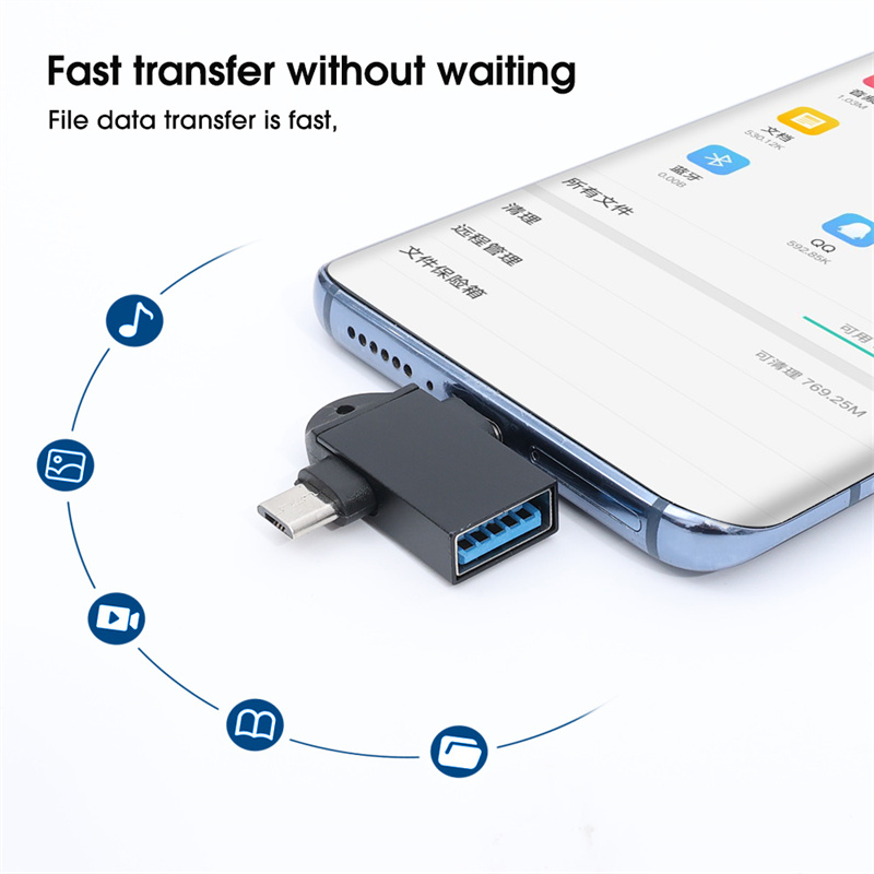 Bộ Chuyển Đổi Mini USB OTG Type-C Và Micro 2 Trong 1 Để Truyền Siêu Tốc Cho Máy Tính Xách Tay Điện Thoại Và Nhiều Thiết Bị Khác