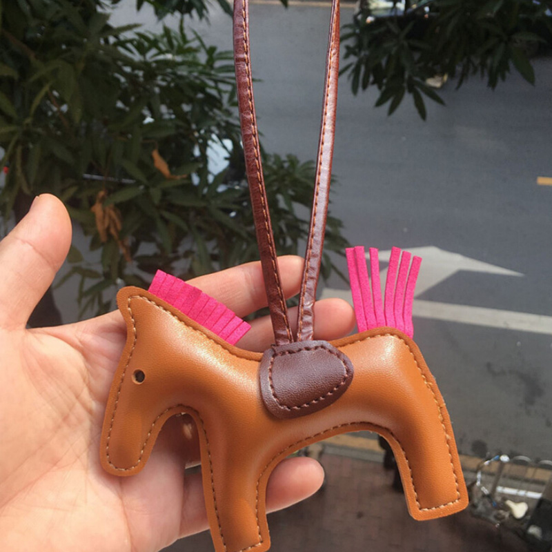 Handmade PU Leather Keyrings Horse Car Keychain Bag Charm Pendant Accessories XINZE. 