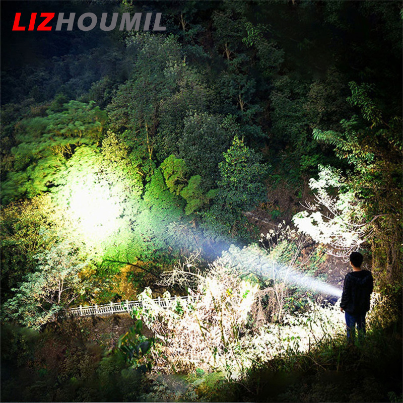 LIZHOUMIL Powerful Led Flashlight Usb Rechargeable Hand-held Ultra-bright Long Range Strong Light Outdoor Camping Torch