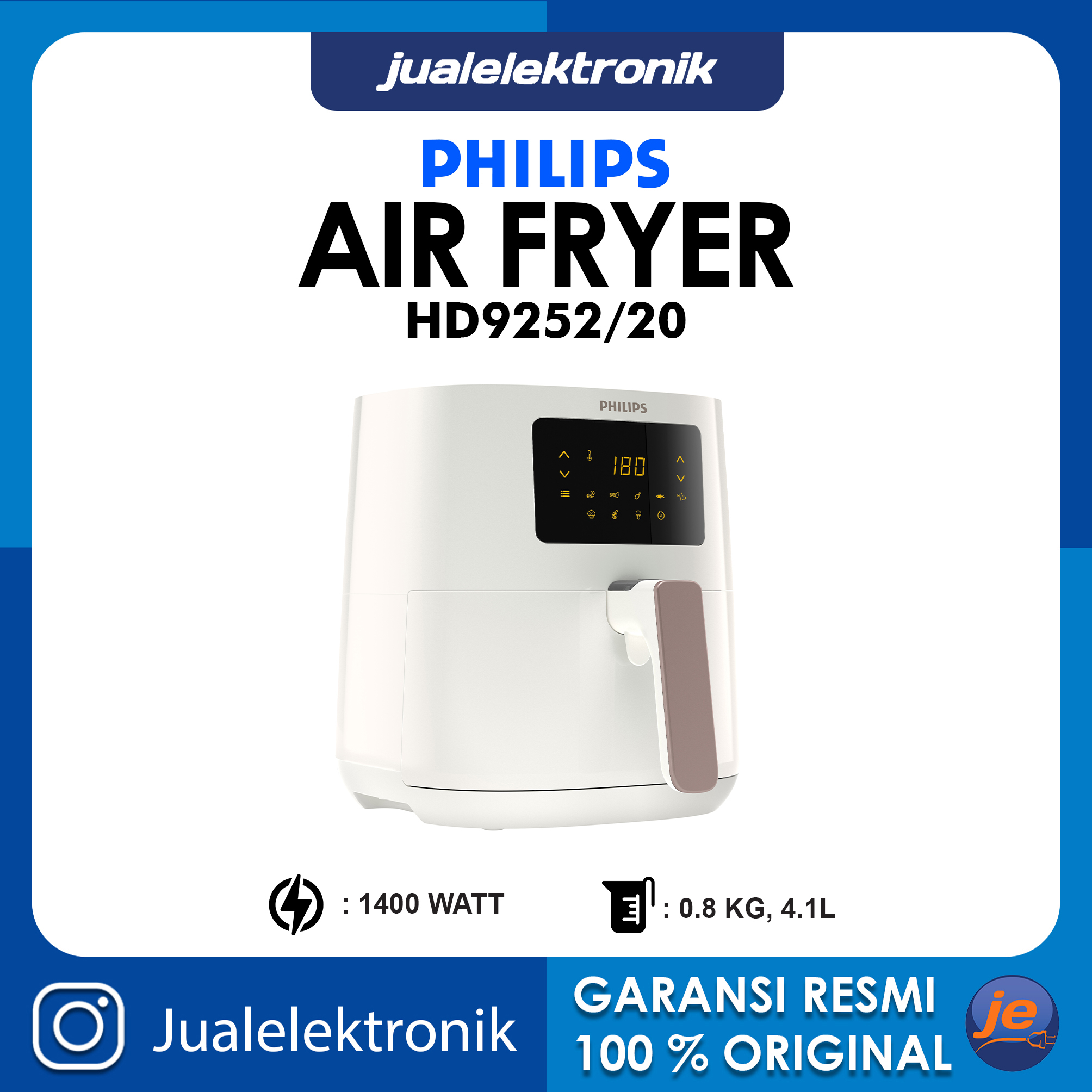 Philips HD9252/20 Air Fryer Spectre Digital White Lazada Indonesia