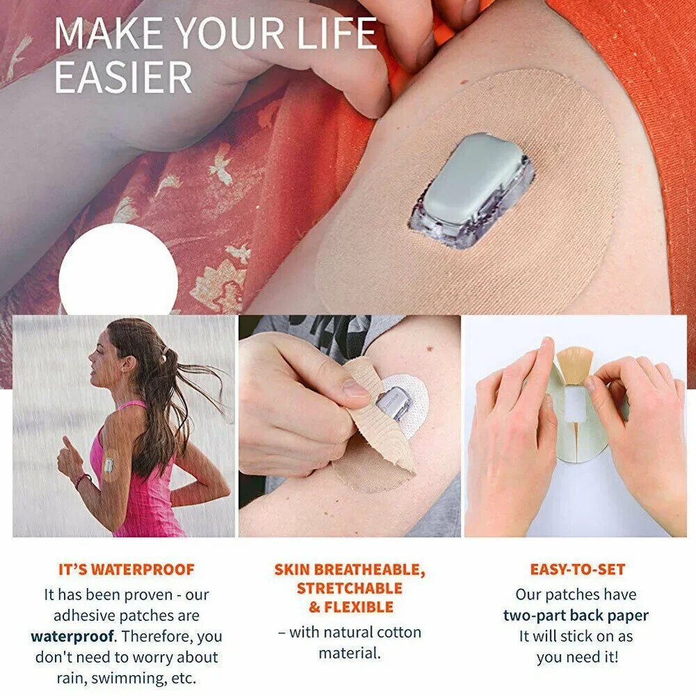 Sport Sensor Patches for G4 G5 Waterproof Adhesive Patch for Dexcom G6 Latex Hypoallergenic Adhesive Waterproof Latex-free. 