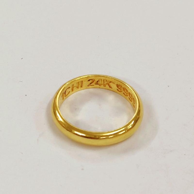 Nhẫn khâu trơn đồng vàng 24.K