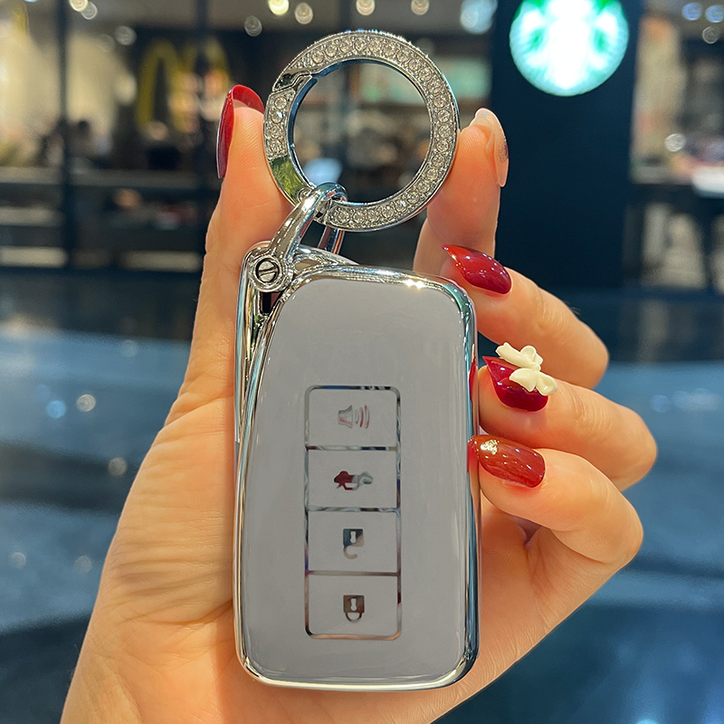 【Shop the Latest Trends】Rhinestone Silver Keyring Car Key Case Cover ...