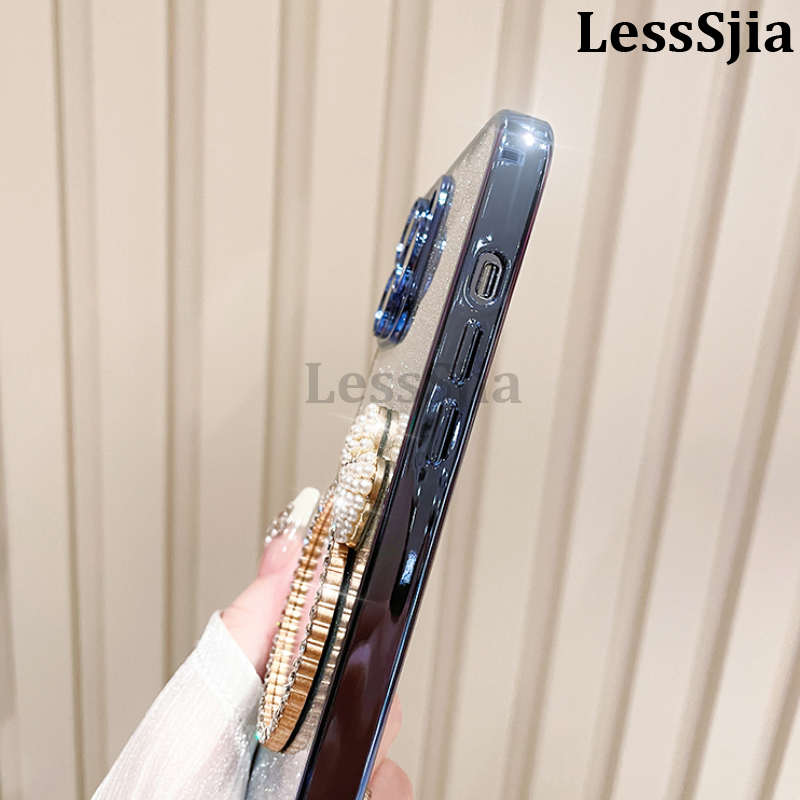 Phone cover Redmi A5 Back case with Bow Makeup Mirror Luxury Shiny Gradient Clear Plating Glitter Girls Slim for Xiaomi Redmi A5 Phone cases.