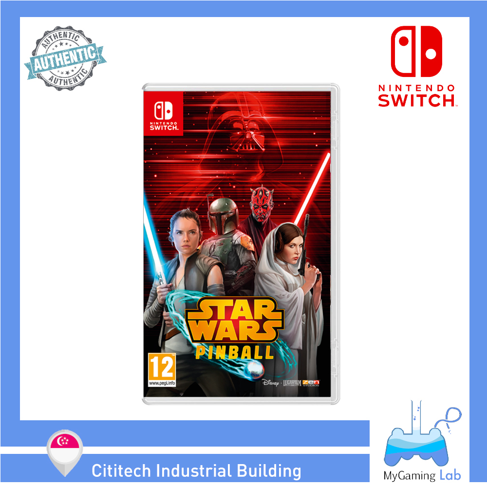 nintendo switch lite with star wars pinball and case