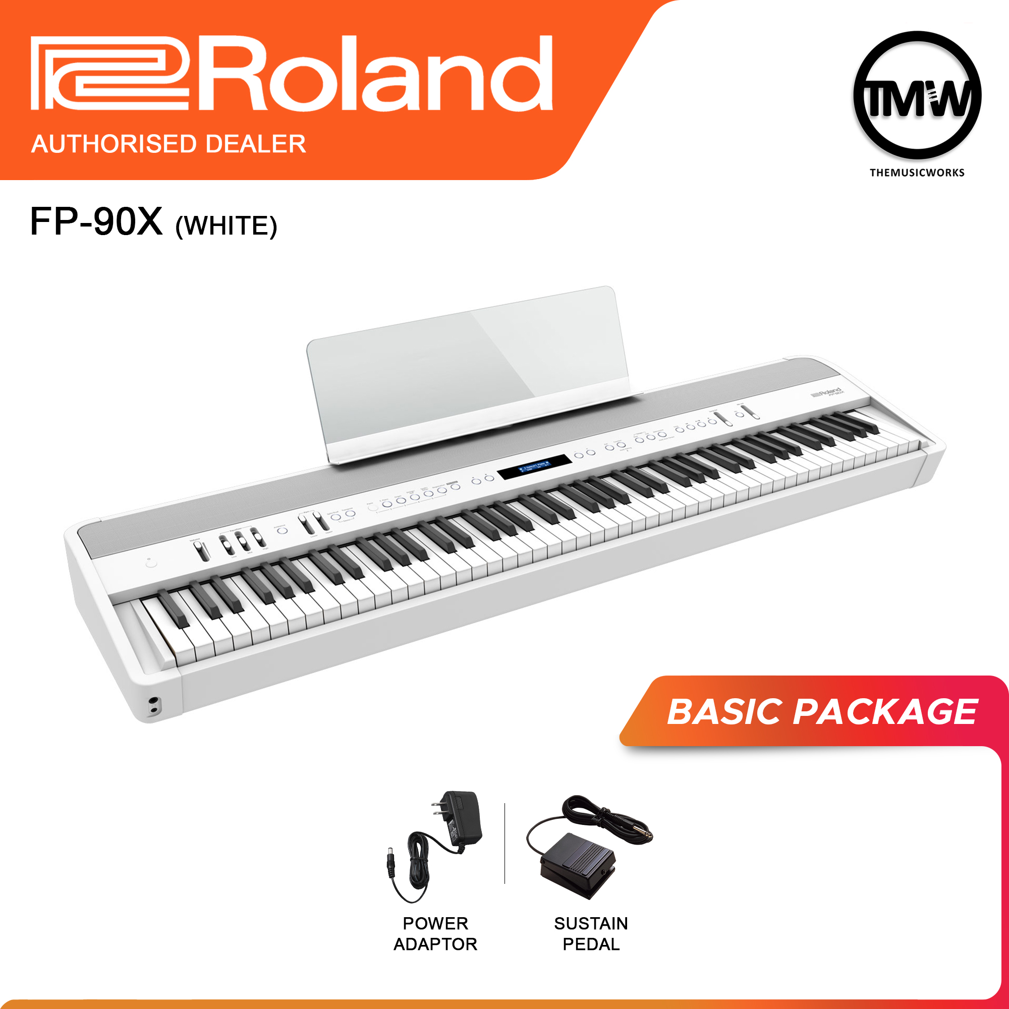 white electric piano keyboard