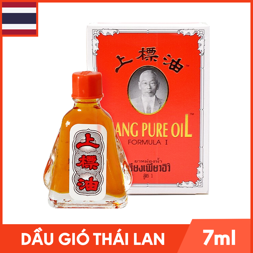 Lốc 6 chai dầu gió Thái Lan hình ông già Siang Pure Oil - 7ml/ chai