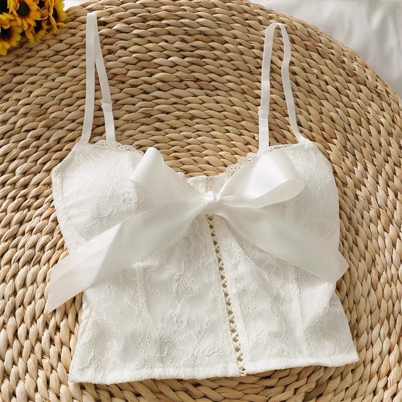 Áo bra 2 dây có mút ngực kèm nơ điệu đà