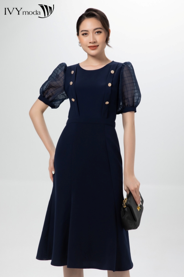 Đầm đuôi cá tay bồng IVY moda MS 48M7374