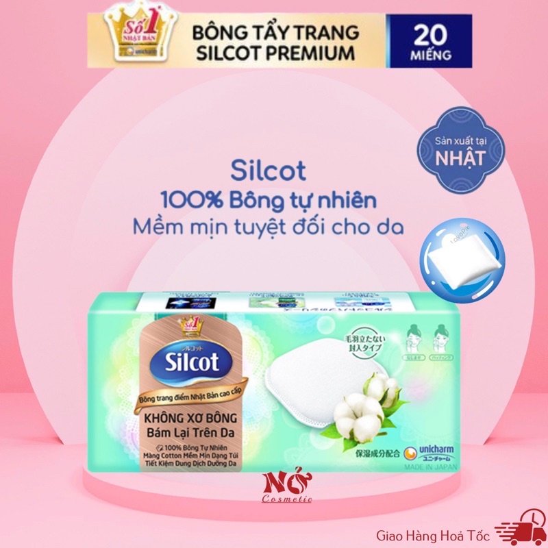 Bông tẩy trang Silcot Unicharm Nhật Bản 66 miếng