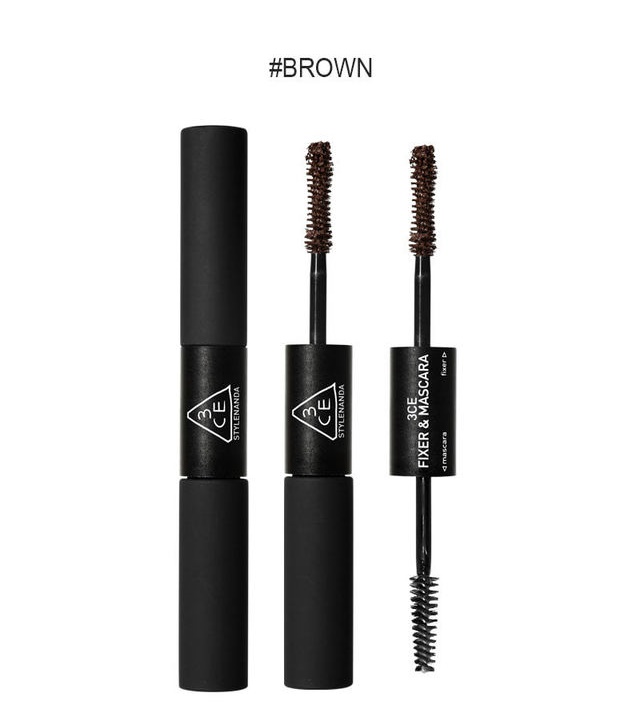 Chuốt Mi 3CE Fixer & Mascara 2 Đầu- Black- Brown