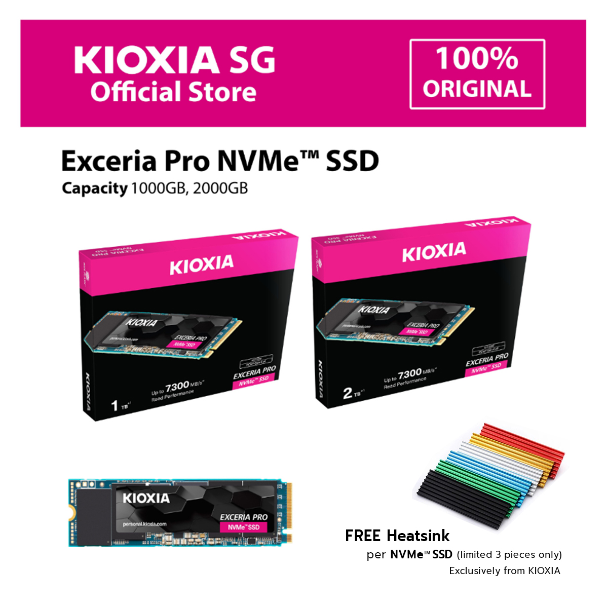 KIOXIA EXCERIA PRO NVME SSD R 7,300 W 6,400 MB/s 1TB