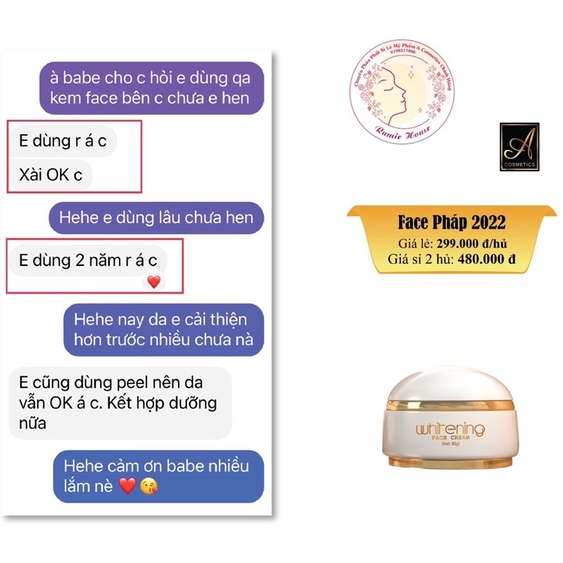 Kem face pháp Mềm acosmetics, dưỡng trắng da mặt