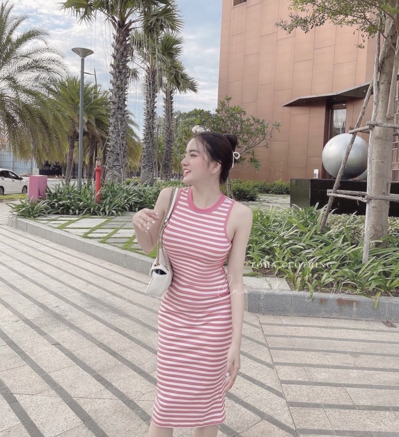 Đầm nữ váy nữ body kẻ sọc 2 màu