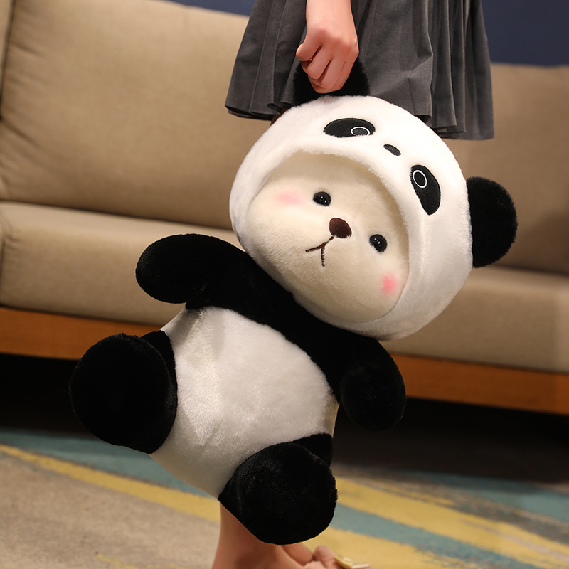 YA ZHOU LONG plush toy Cute panda transforms into Lena bear doll Bear plush doll sleeping throw pillow Birthday gift girls