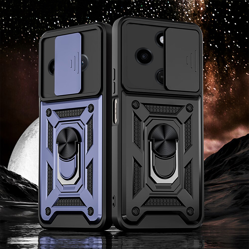 Phone case Xiaomi Redmi 14C Armor Ring Case Cover Adsorb Car Holder Shockproof Camera Protection Cover Back Cover MI Redmi 14C Case. 