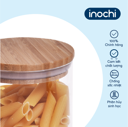 Hũ thuỷ tinh nắp tre Nikko 1000ml