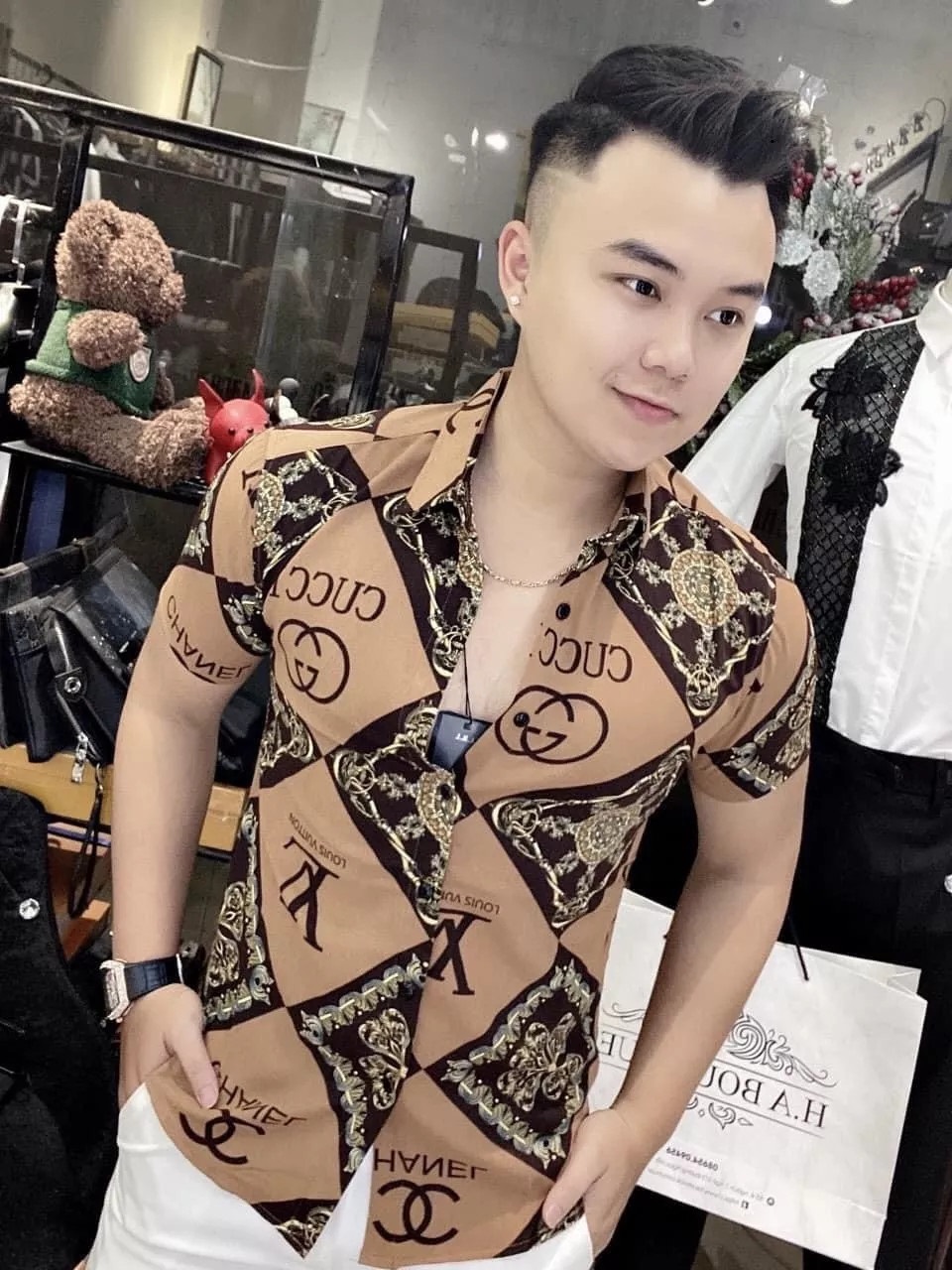 áo sơ mi nam ngắn tay kiểu mới hàn quốc