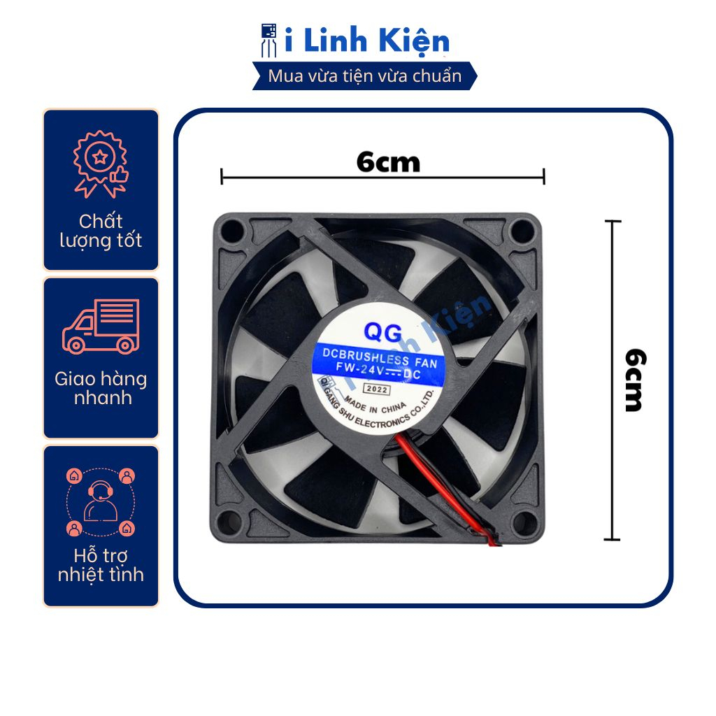 Quạt tản nhiệt 24V đầy đủ các kích thước