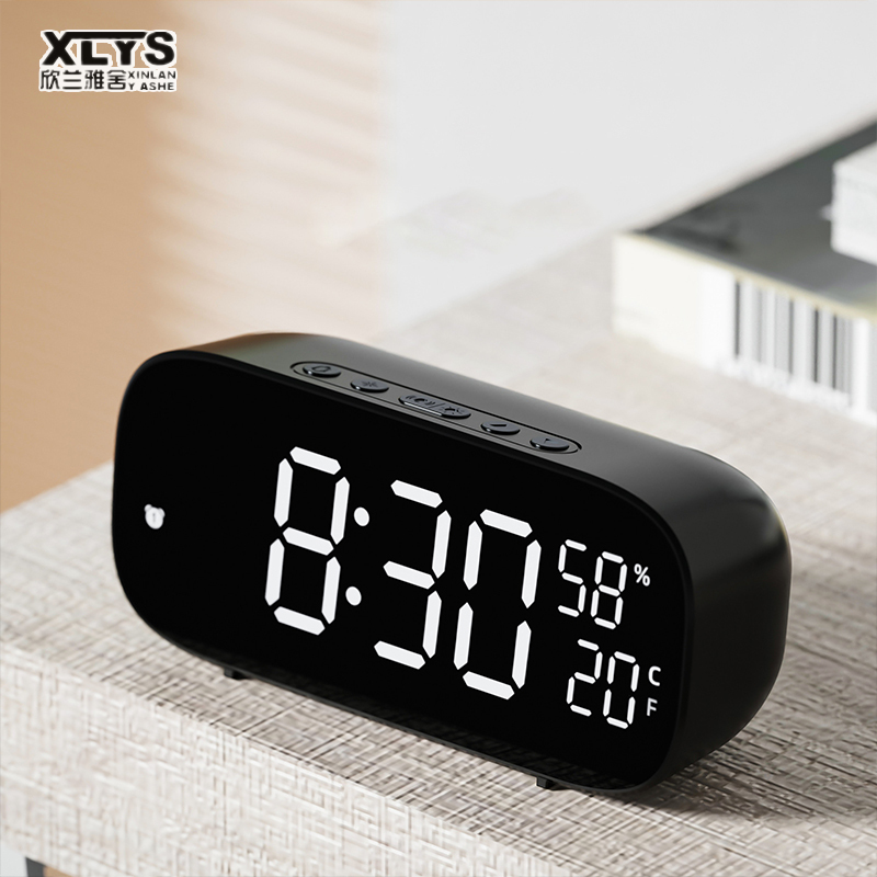 XINLANYASHE [Miễn Phí Vận Chuyển]LED đa năng đồng hồ điện tử kỹ thuật số, đồng hồ báo thức, Plug-in Hai công dụng điều khiển bằng giọng nói nhiệt độ và độ ẩm thời gian nhanh chóng